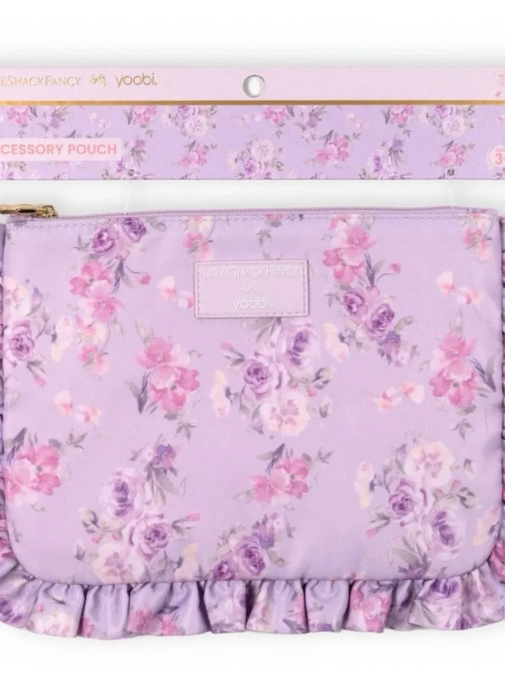 LoveShackFancy Kids Floral Accessory Pouch in Lavender and Pink